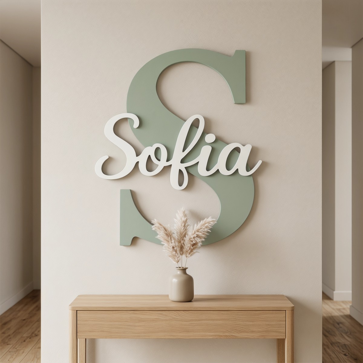 Nursery - 1 szt. Personalizowana minimalistyczna drewniana tabliczka