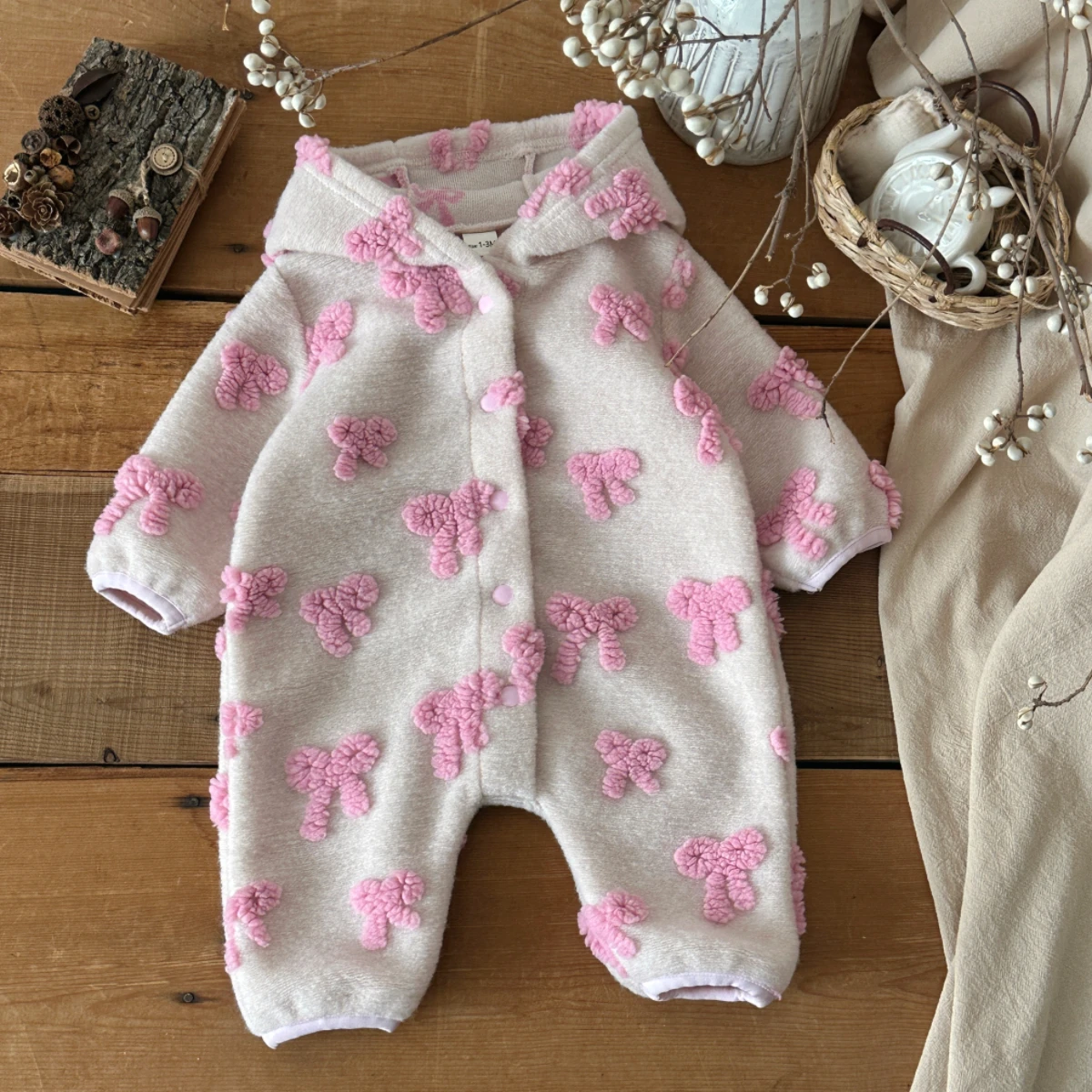 Dziewczęcy kombinezon z kaptur – Newborn Baby Girl Romper Floral recenzja i cena
